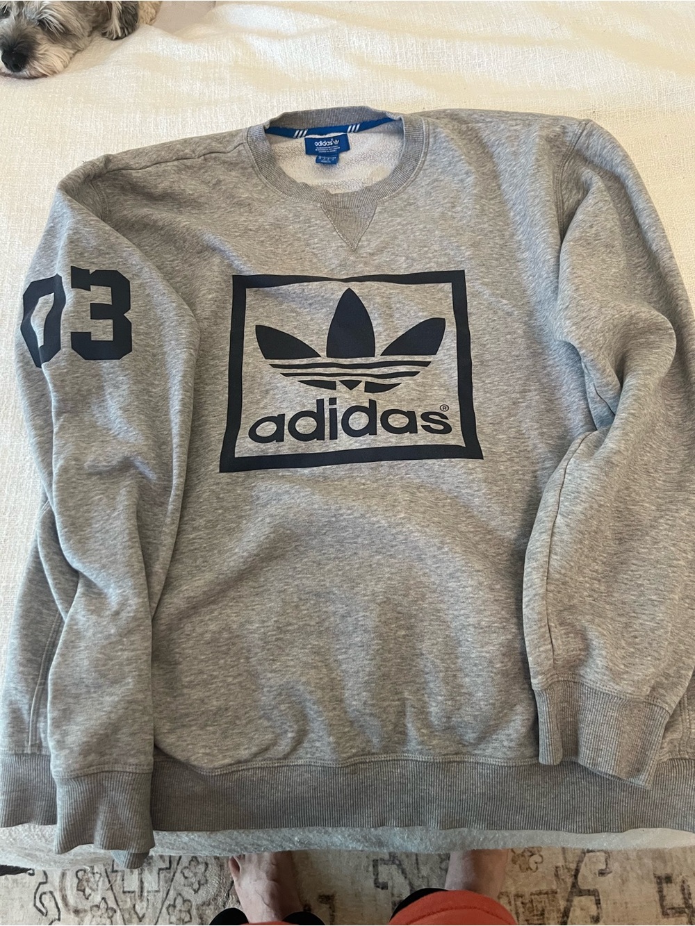 Adidas Men’s Originals Trefoil Box Logo Sweatshirt Sz XL - Picture 5 of 10